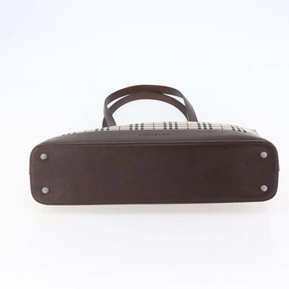 BURBERRY Nova Check Tote Bag Canvas Beige Silver Auth BA7138 - Picture 7 of 16